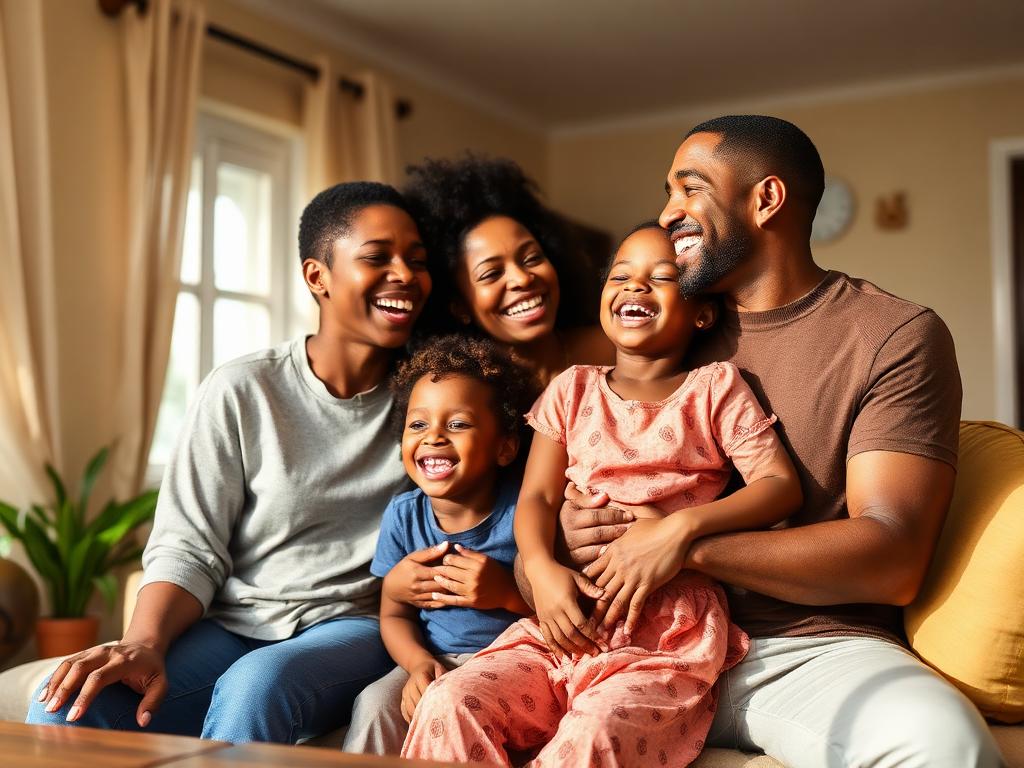 Happy Nigerian family